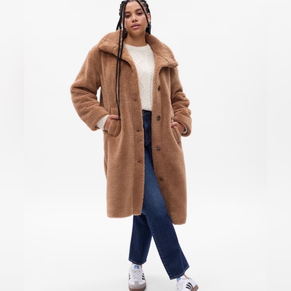 Women's GAP Tan Sherpa Teddy Coat